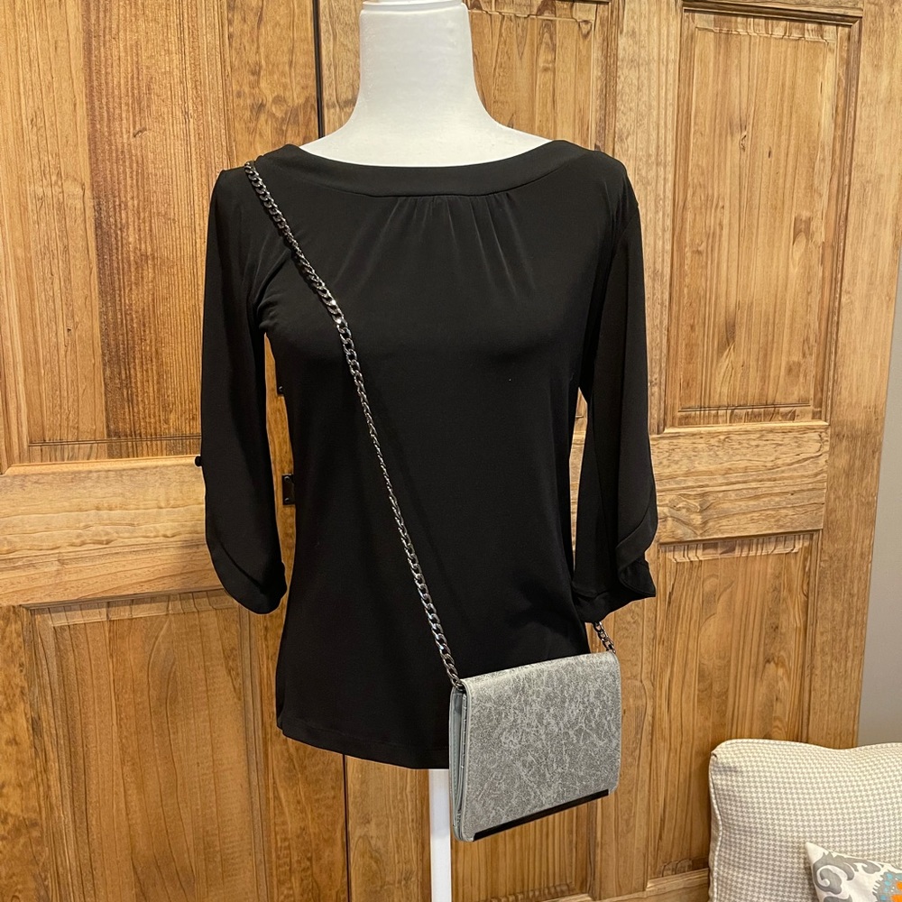 Grey metallic clutch